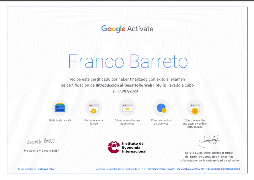 HTML5 Google Certificate